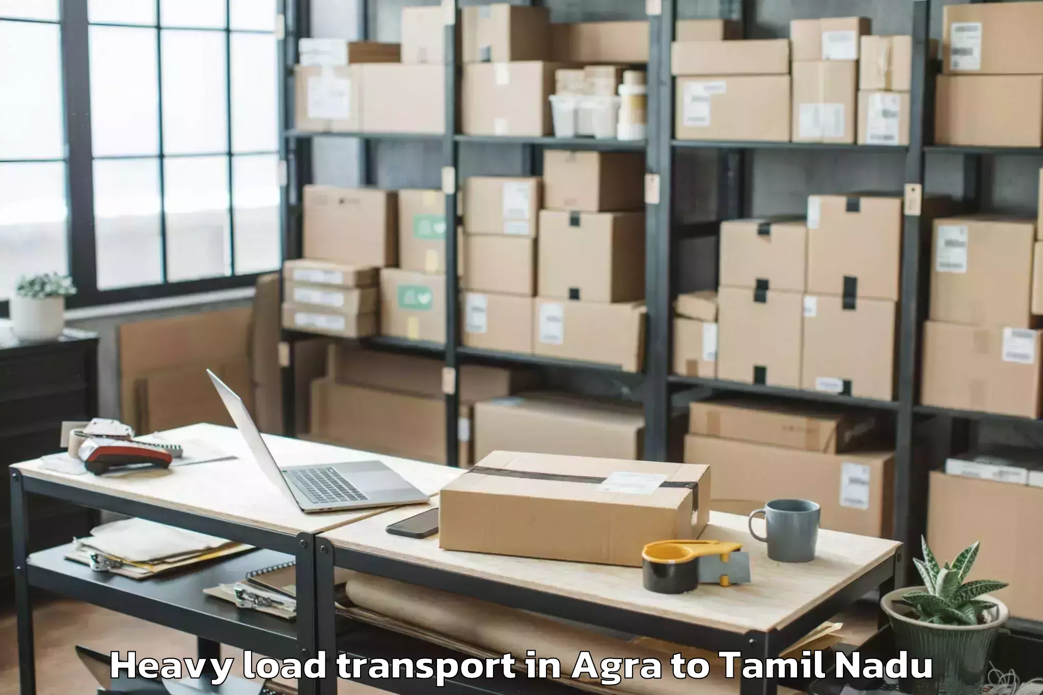 Easy Agra to Vels University Chennai Heavy Load Transport Booking